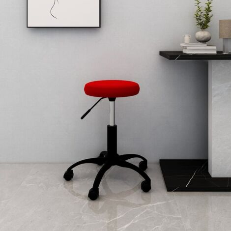 Silla de oficina giratoria de terciopelo rojo tinto vidaXL