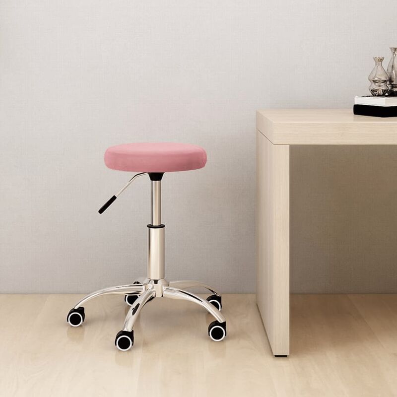 

Silla de oficina giratoria de terciopelo rosa