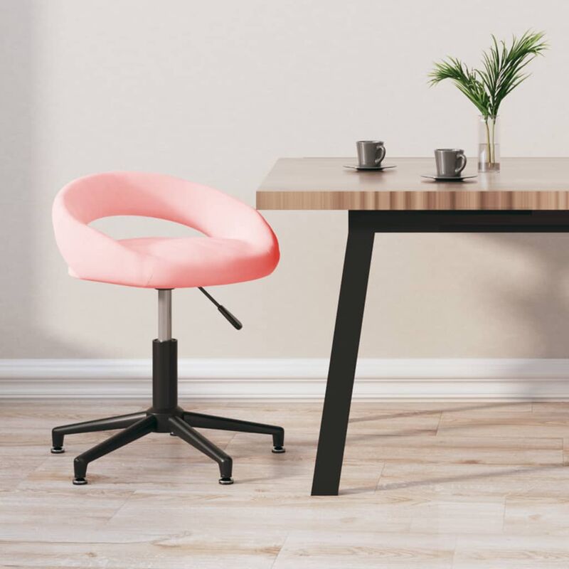 

Silla de oficina giratoria de terciopelo rosa