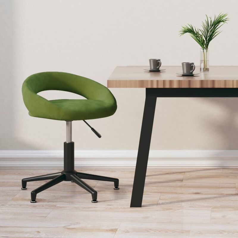

Silla de oficina giratoria de terciopelo verde claro