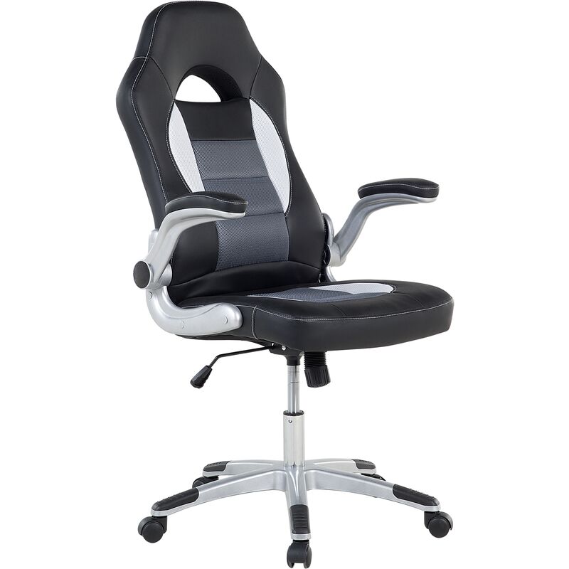 

Silla de oficina giratoria en piel sintética negra DEAN