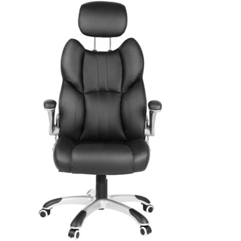 Silla de oficina giratoria ergonómica con brazos abatibles base de estrella de nailon carga máxima 150 kg color negro 120007403