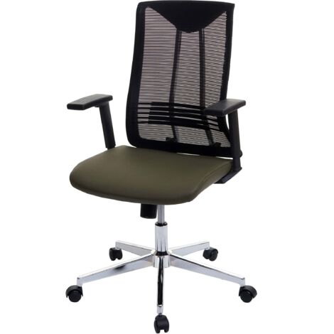 Silla de oficina giratoria ergonómica con reposabrazos en tejido de rejilla verde oliva 040001886