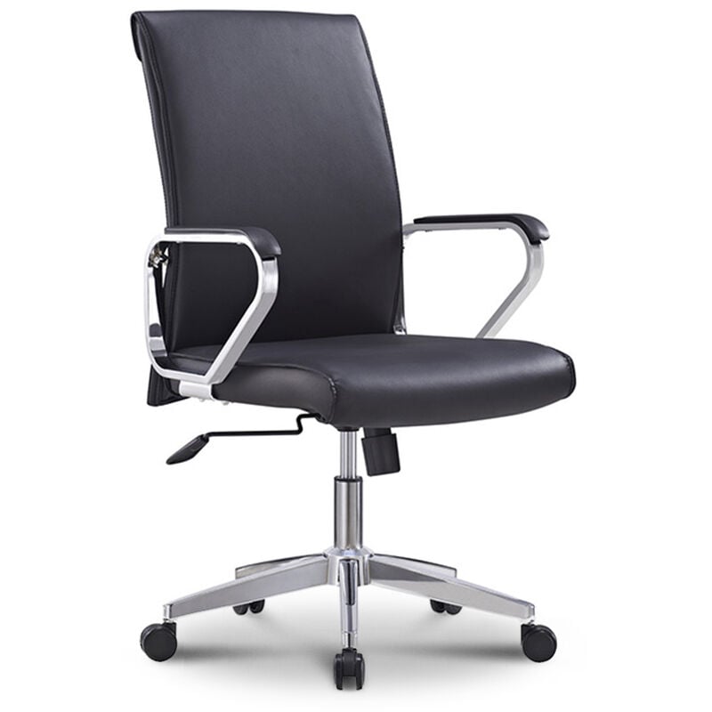 

Silla de oficina ergonómica giratoria elegante en acero y polipiel Cursus