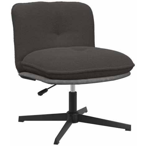 Silla de oficina giratoria imitación lana rizada gris oscuro vidaXL