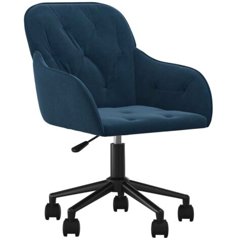 Silla de oficina giratoria para ordenador estudio terciopelo azul 020024092