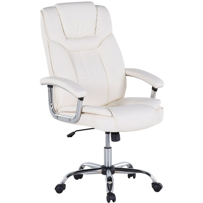 

Silla de oficina giratoria en piel sintética beige ADVANCE