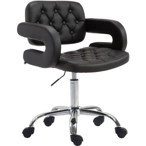 Silla de oficina giratoria regulable en altura con respaldo y reposabrazos en sintético negro BUR10421
