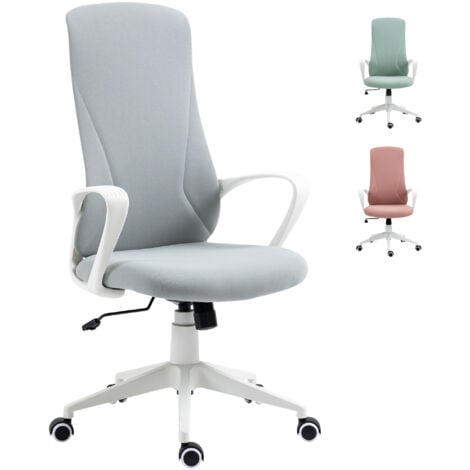 VINSETTO Silla de oficina giratoria silla de escritorio juvenil con altura ajustable función de basculante reposabrazos y respaldo alto 62x56x110-119,5cm gris