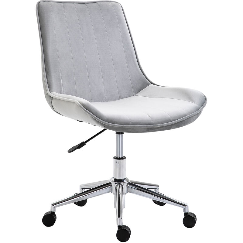 

Silla de Oficina Giratoria Silla Escritorio Ergonómica con Altura Ajustable Respaldo Tapizado en Terciopelo y Ruedas Carga 120 kg 52,5x60x82-91 cm