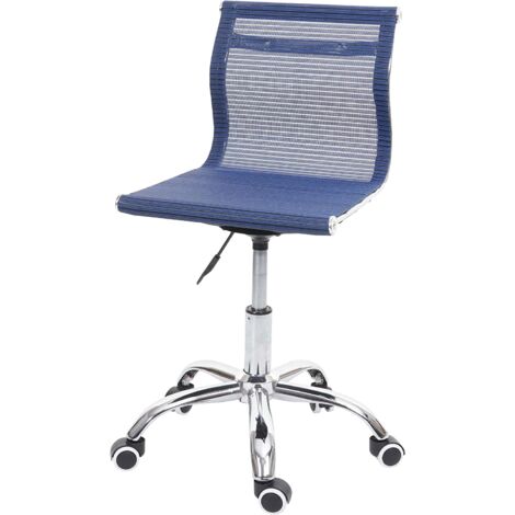 Silla de oficina giratoria sin reposabrazos tapizado en malla tela/textil azul BUR04110
