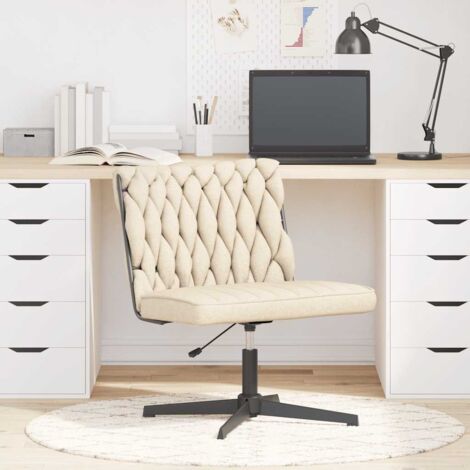 Silla de oficina giratoria tela color crema vidaXL