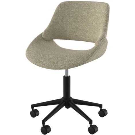 RENDEZ-VOUS DÉCO Silla de oficina giratoria y ajustable en tela de bucle beige - Dune
