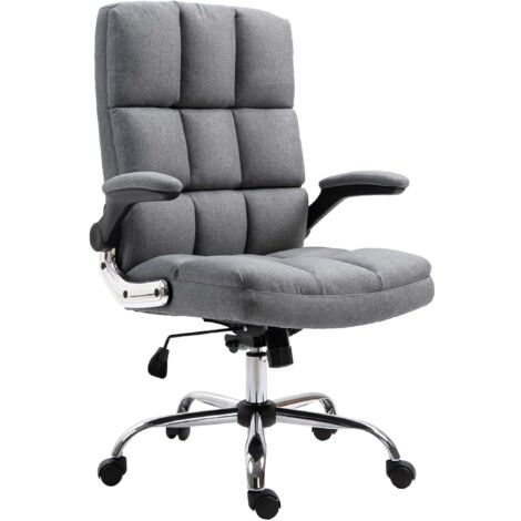 Silla de oficina giratoria y regulable en altura de tejido gris, forma ergonómica 040001874