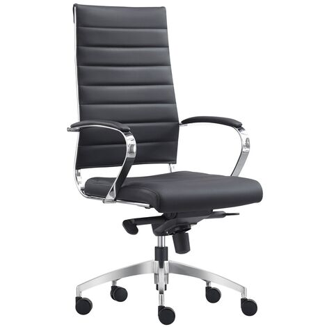 Silla de oficina Granada Negra - 100% piel