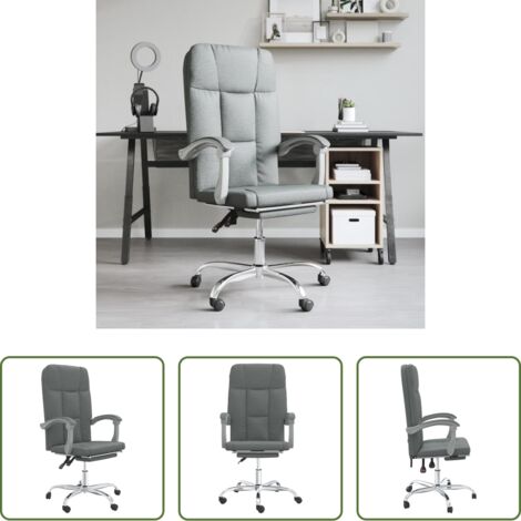 Silla de oficina gris oscuro -  Silla de oficina reclinable de tela gris oscuro