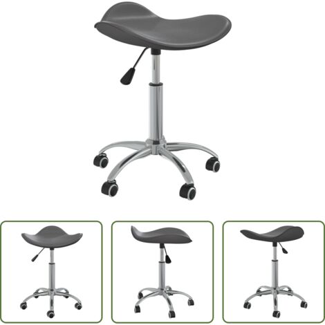 Silla de oficina gris -  Silla de oficina de cuero sintético gris