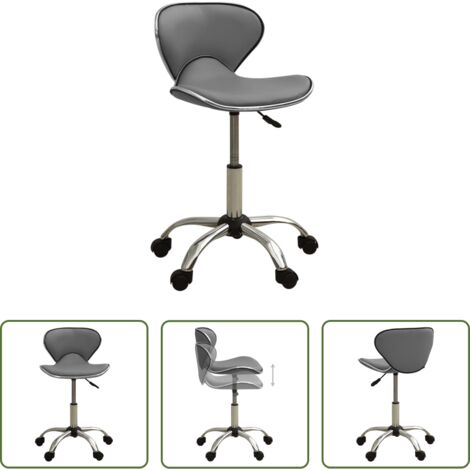 Silla de oficina gris -  Silla de oficina de cuero sintético gris