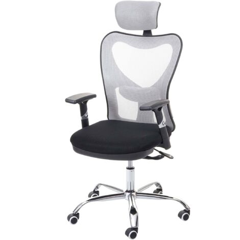 Silla de oficina HHG-218, silla de escritorio silla giratoria, función deslizante 150kg cargable tela/textil, negro/gris
