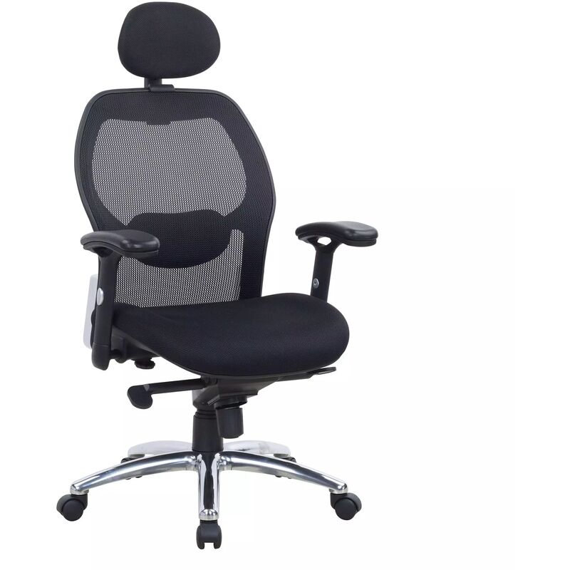 

Silla de oficina Hong Kong brazos ajustables reposacabezas negro - negro