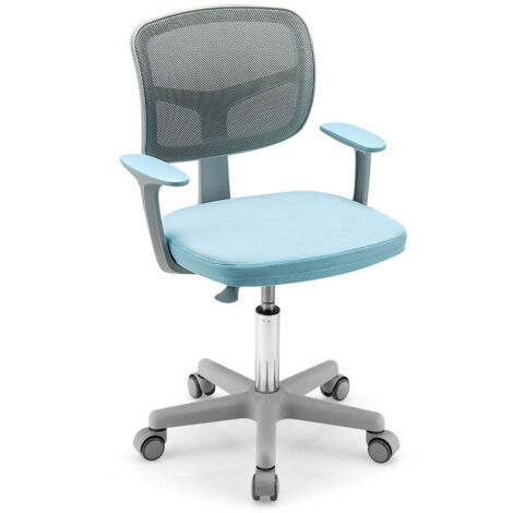 Silla de oficina infantil altura regulable 54 x 50 x 80-915 cm asiento ergonómico diseño moderno en azul 200011125