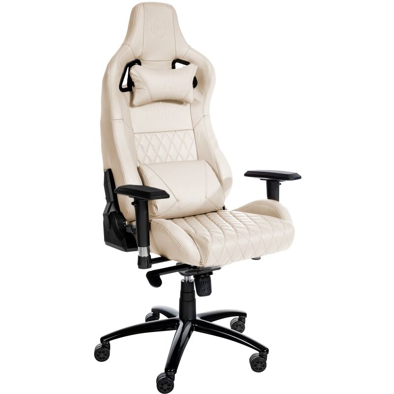 

Silla de oficina Keren de cuero genuino Crema