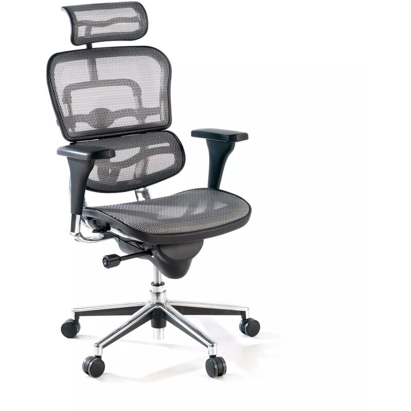 

Silla de oficina Keystone con reposacabezas, aluminio, red Gris - gris