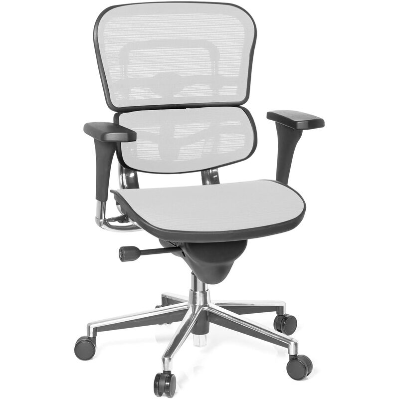 

Ofiprix - Silla de oficina Keystone, modelo premium, aluminio, red Blanco - blanco