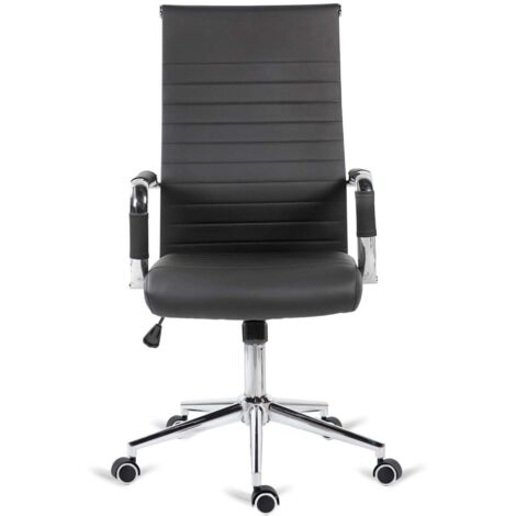 Silla de oficina Louvre altura regulable acabado en polipiel negro. 54m(ancho ) 102/112cm(altura) 61cm(fondo)