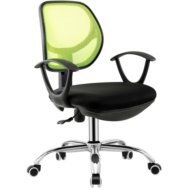 

Silla de oficina MIRAFIORI, brazos, malla verde y tejido negro