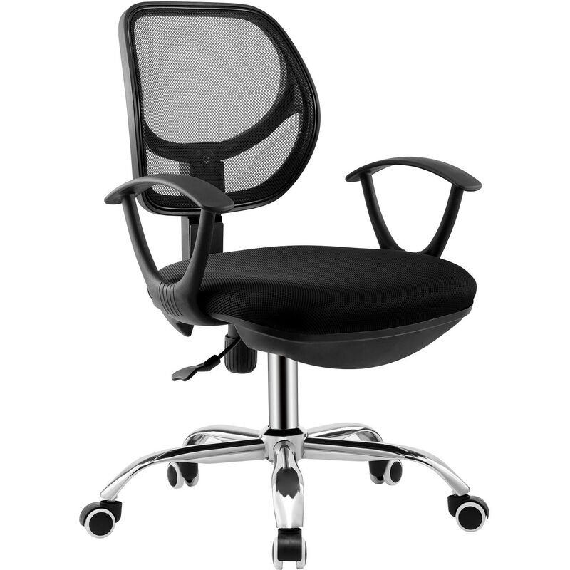 

Silla de oficina MIRAFIORI, brazos, malla y tejido negro