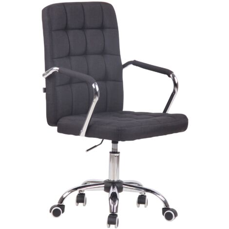 Silla de oficina moderna y cómoda con ruedas en tela negra BUR10639