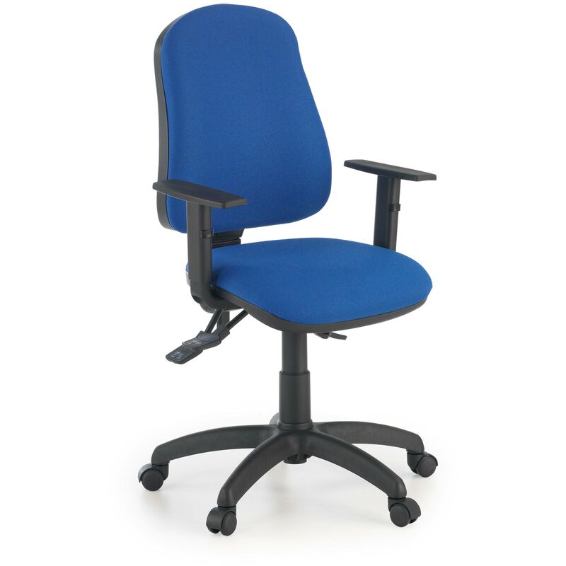 

Silla de oficina operativa Eco2 con brazos, tapizado Bondai azul - azul