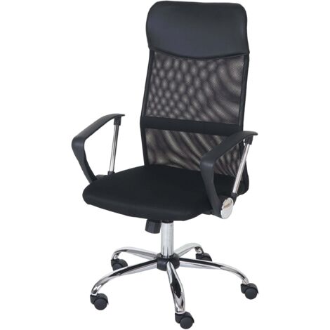 Silla de oficina Oslo, silla giratoria silla de escritorio, imitación de cuero textil negro