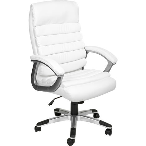 Silla de oficina Paul - silla de escritorio diseño moderno, silla de dirección acolchada ajustable, silla inclinable con acolchado extra grueso