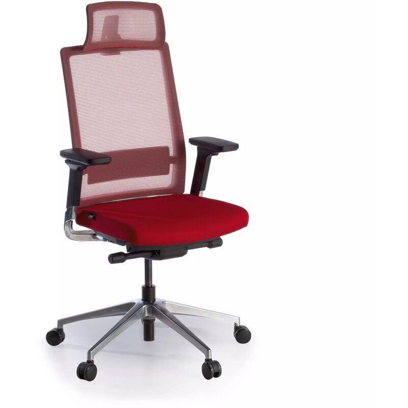 

Ofichairs - Silla de oficina Physix, mecanismo sincronizado reposacabezas red roja - rojo
