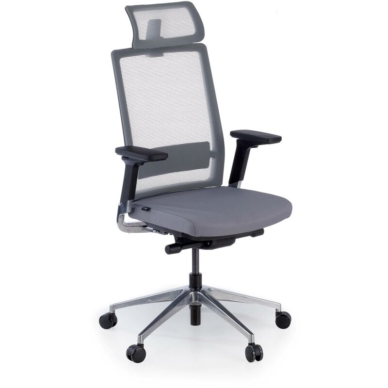 

Silla de oficina Physix, mecanismo sincronizado reposacabezas red gris - gris