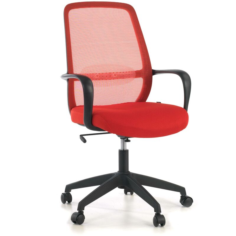 

Silla de oficina Point, mecanismo basculante, red rojo - rojo