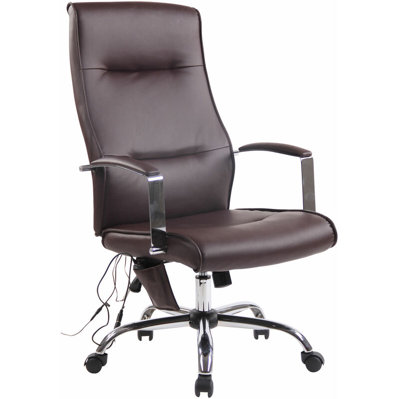 

Silla De Oficina Portland Con Función De Masaje Marrón Cuero sintético