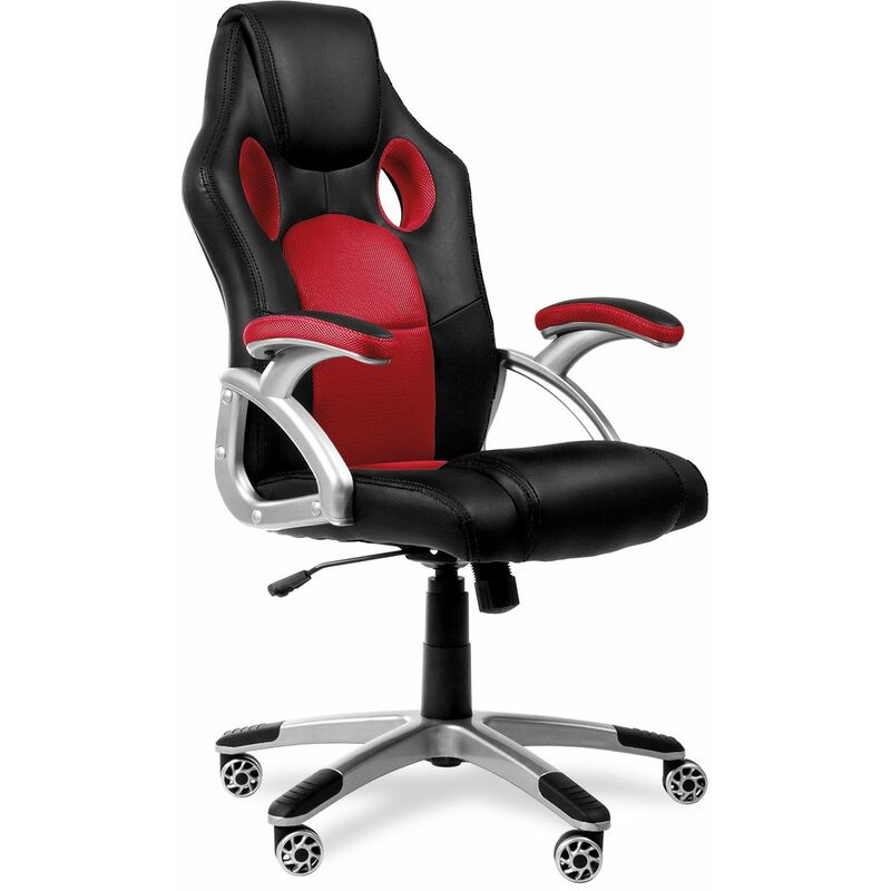 

Mc Haus - Silla de oficina gaming y ergonomica, silla gamer para escritorio y ordenador con altura regulable y reposabrazos acolchados, silla gaming