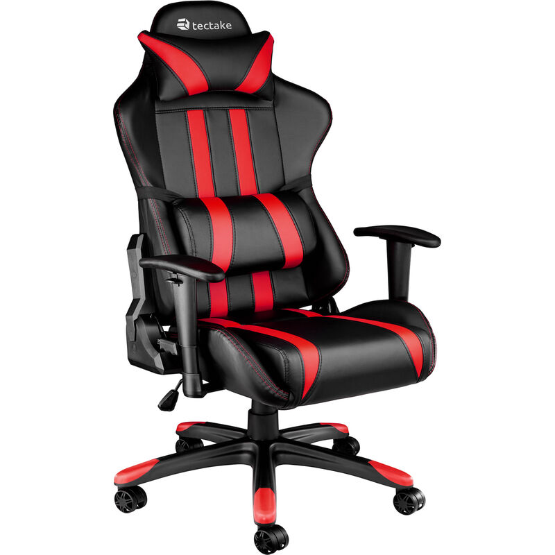 

Tectake - Silla de oficina Racing Premium - silla de escritorio tipo gamer, silla de estudio para mesa de ordenador, asiento para despacho ajustable