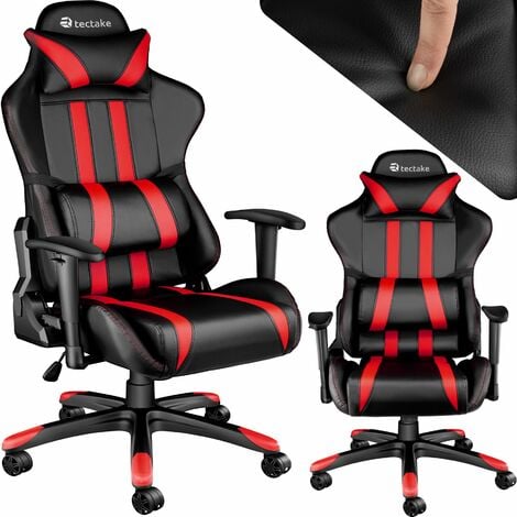 TECTAKE Silla de oficina Racing Premium - silla de escritorio tipo gamer, silla de estudio para mesa de ordenador, asiento para despacho ajustable