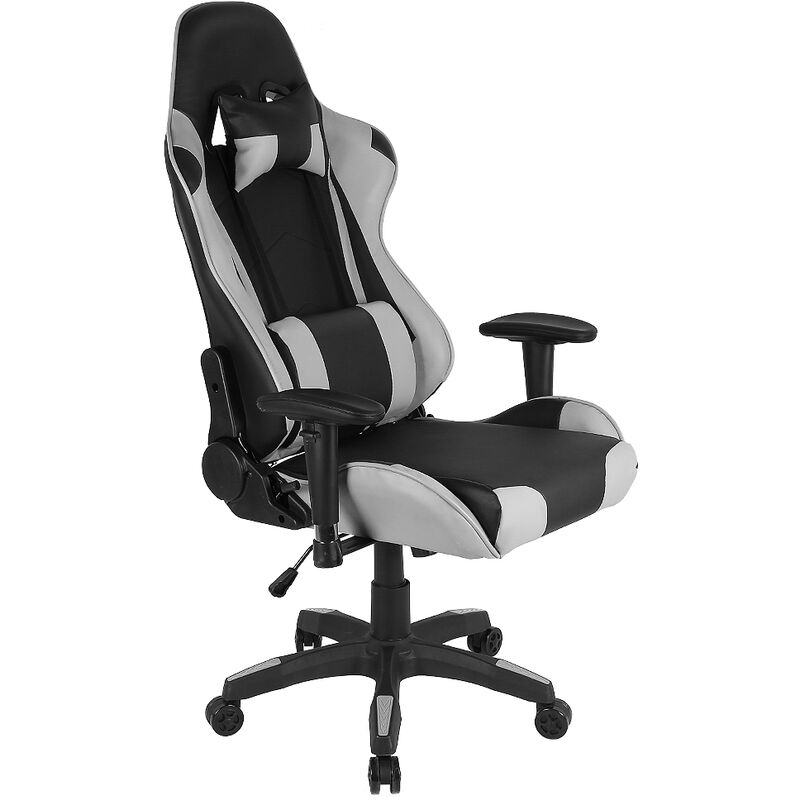 

Silla de oficina Racing PU - Silla para juegos - Silla para juegos - Asiento para juegos - Altura ajustable - Gris