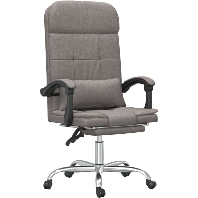 Vidaxl - Silla de oficina reclinable con masaje tela gris taupé Gris Topo
