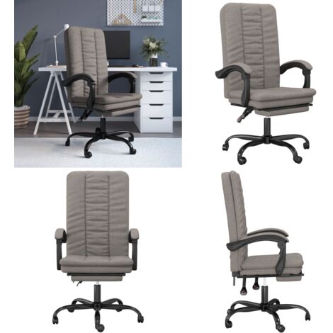 Silla de oficina reclinable de tela gris taupé - Silla de oficina gris taupé - Silla de oficina moderna