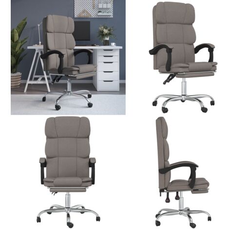 Silla de oficina reclinable de tela gris taupé - Silla de oficina gris taupé - Silla de oficina moderna