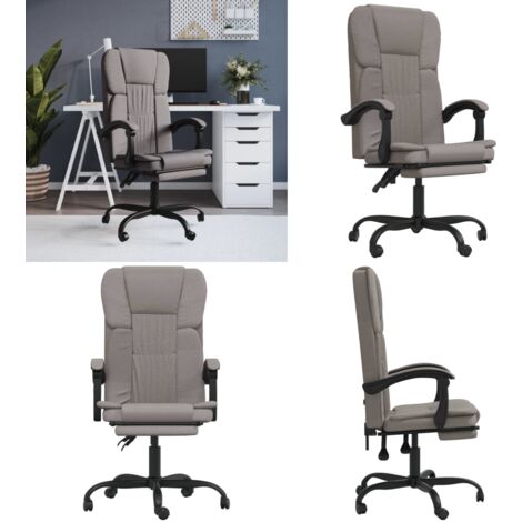 Silla de oficina reclinable de tela gris taupé - Silla de oficina gris taupé - Silla de oficina moderna