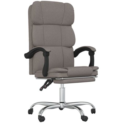 Silla de oficina reclinable de tela gris taupé vidaXL