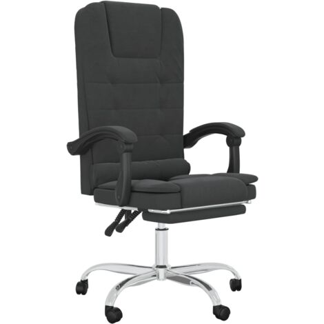 Silla de oficina reclinable masaje cuero sintético negro vidaXL