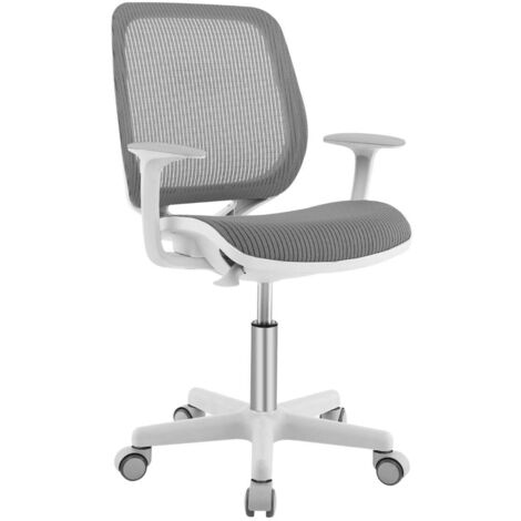 Silla de oficina regulable 57 x 57 x 80-92 cm con respaldo ergonómico y reposabrazos de malla de nailon gris 200017103